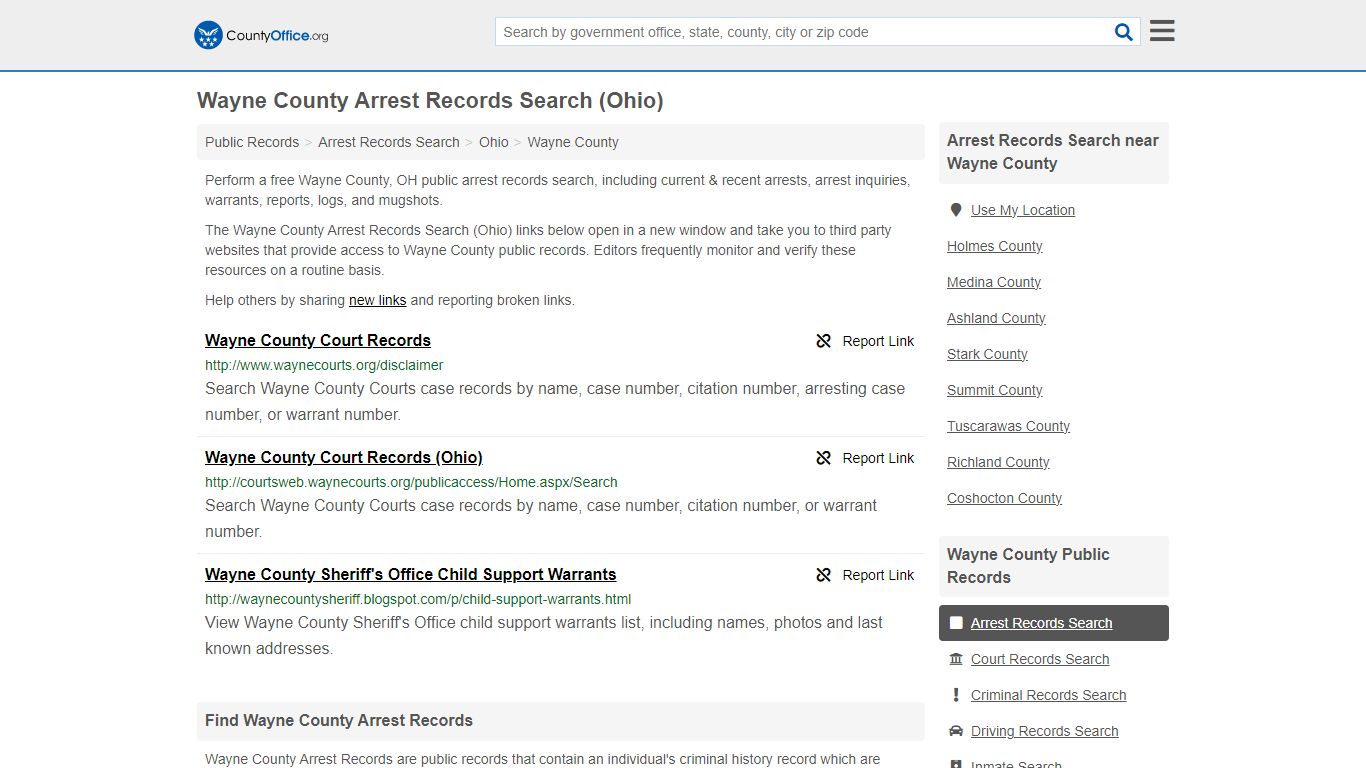 Arrest Records Search - Wayne County, OH (Arrests & Mugshots)